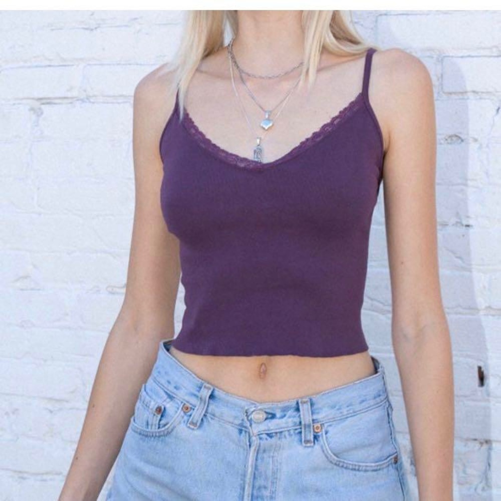 brandy lace maroon tank